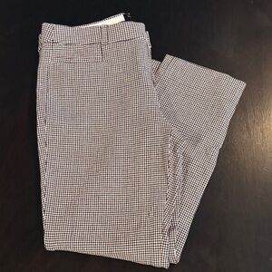Banana Republic Sloan Women's Checkered Ankle Pants - Black and White